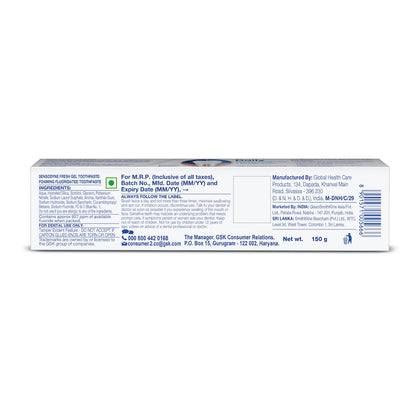 Sensodyne Extra Fresh Gel Toothpaste 150g – 24/7 Sensitivity Protection