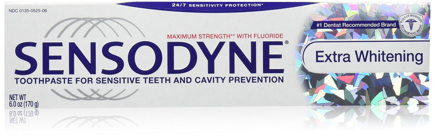 Sensodyne Extra Whitening Toothpaste 6 oz – Pack of 3, Fluoride