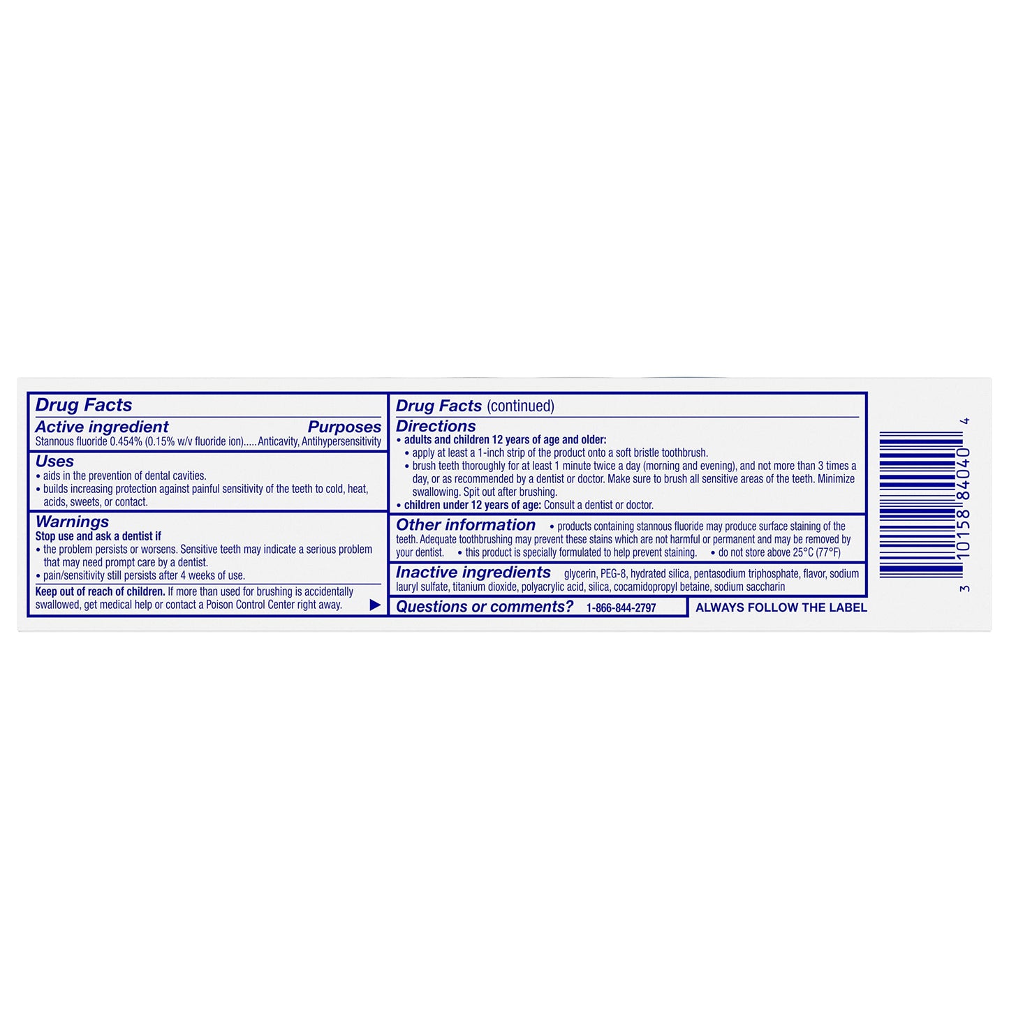 Sensodyne Repair and Protect Mint Toothpaste – Sensitive Teeth & Cavity Prevention (3.4 oz)