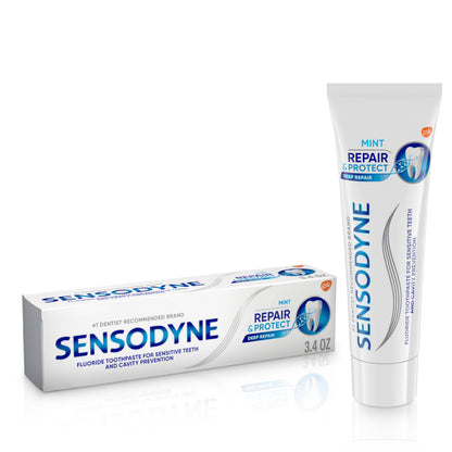Sensodyne Repair and Protect Mint Toothpaste – Sensitive Teeth & Cavity Prevention (3.4 oz)