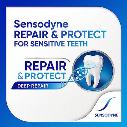 Sensodyne Repair and Protect Whitening Toothpaste – 3 x 3.4 oz for Sensitive Teeth & Cavity Prevention
