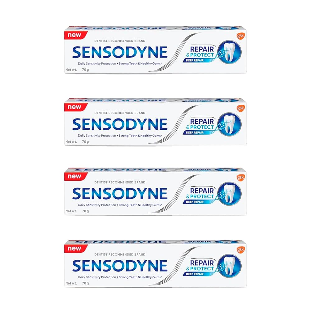 Sensodyne Repair & Protect Toothpaste | 70g (2.46 oz) Pack of 4