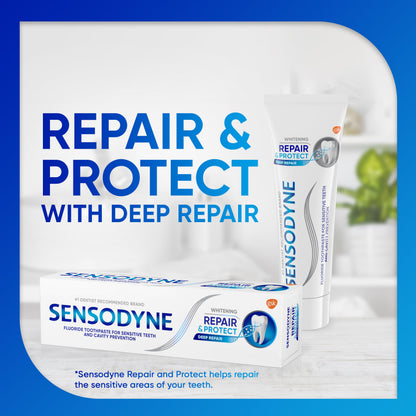 Sensodyne Repair and Protect Whitening Toothpaste – Sensitivity Relief & Cavity Protection (3.4 oz, Pack of 2)