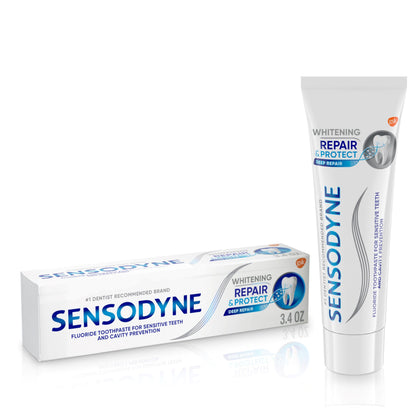 Sensodyne Repair and Protect Whitening Toothpaste, 3.4 oz | Sensitive Teeth & Cavity Prevention