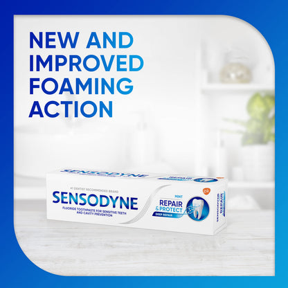 Sensodyne Repair and Protect Mint Toothpaste – Sensitive Teeth & Cavity Prevention (3.4 oz)
