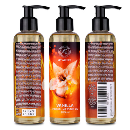 Sensual Massage Oil Vanilla - 6.8 fl oz | Edible & Kissable, Almond & Grapeseed