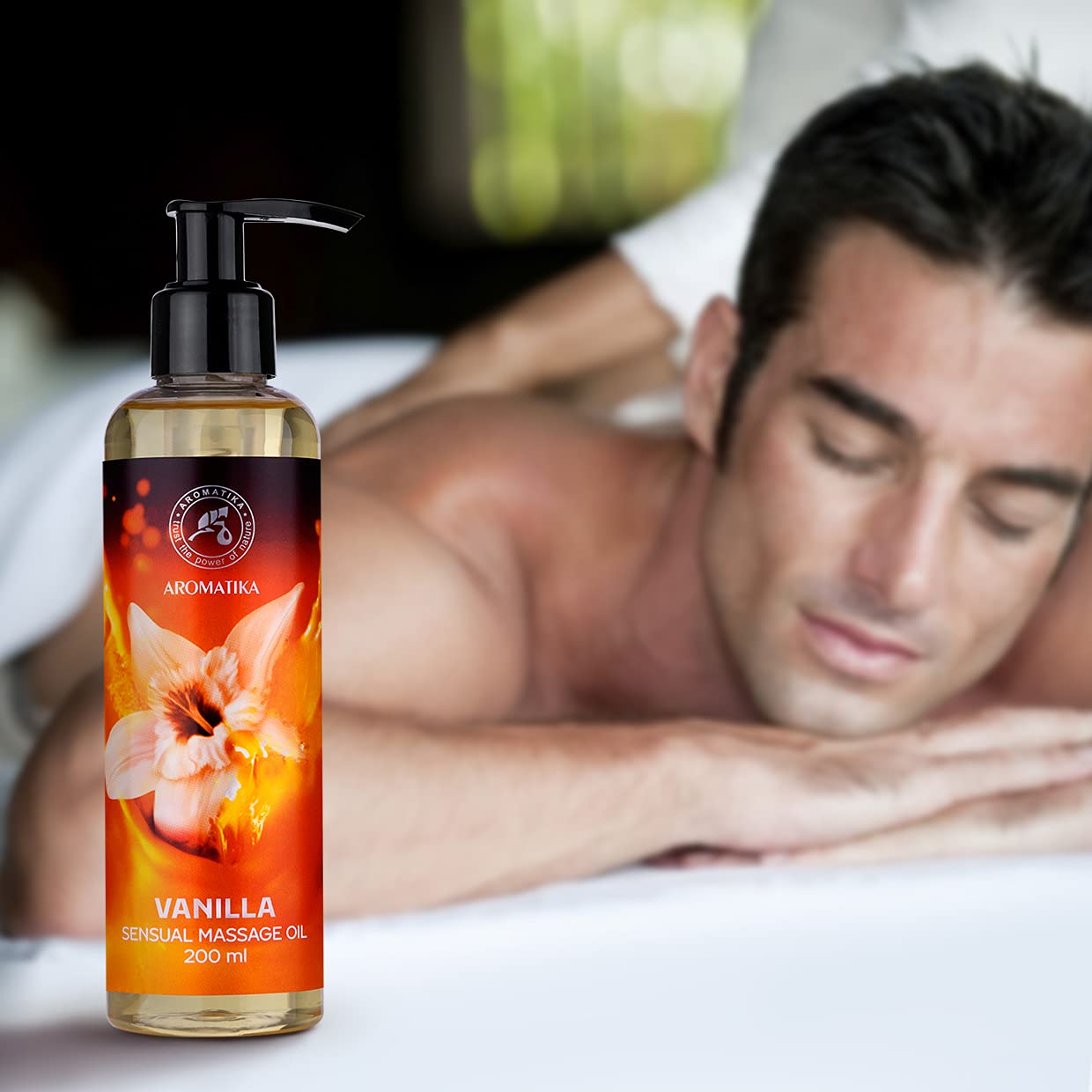 Sensual Massage Oil Vanilla - 6.8 fl oz | Edible & Kissable, Almond & Grapeseed