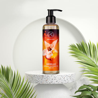 Sensual Massage Oil Vanilla - 6.8 fl oz | Edible & Kissable, Almond & Grapeseed