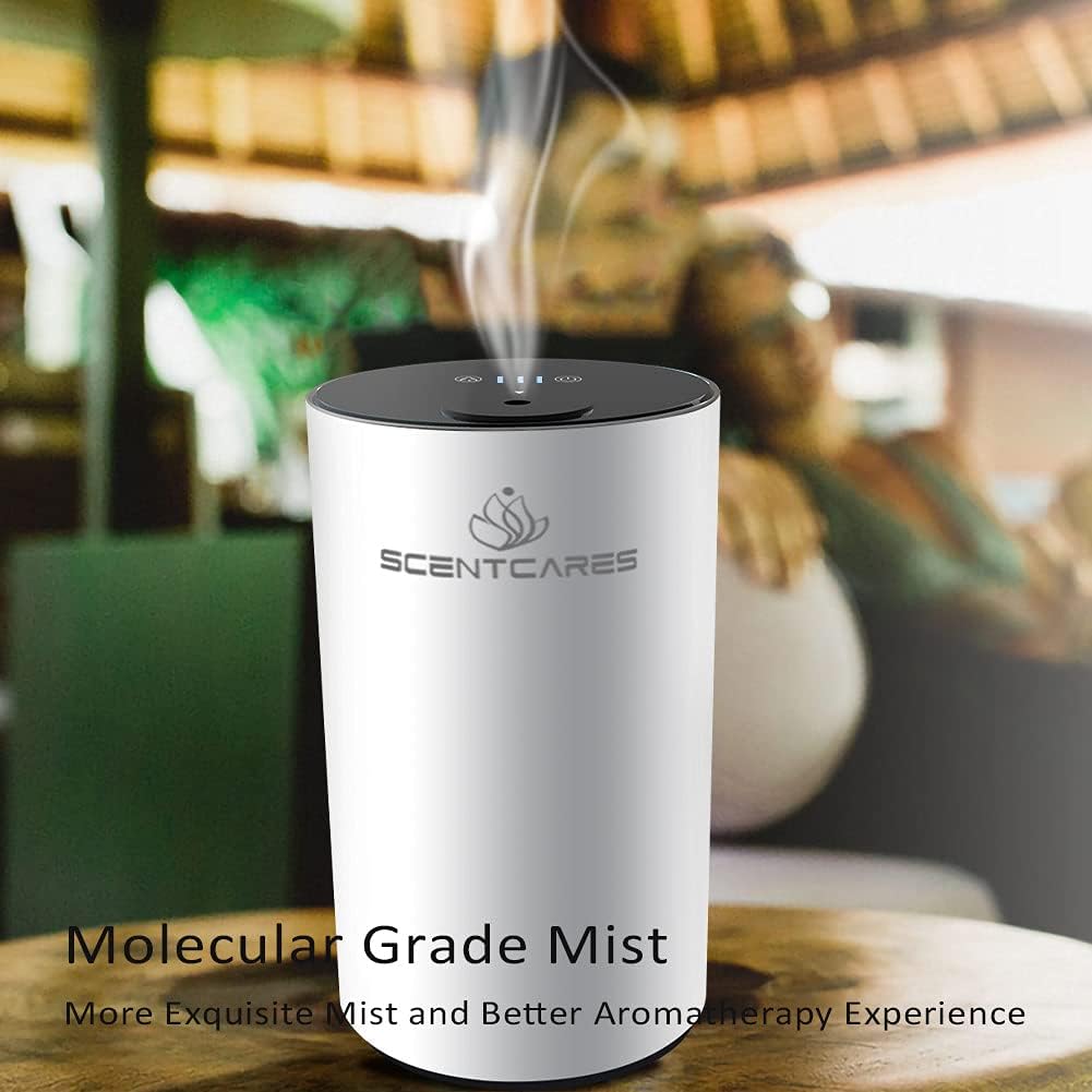 Sentiment Diffuser - Waterless Essential Oil Diffuser, Portable Cordless Cold Mist (White)