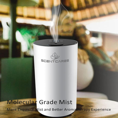 Sentiment Diffuser - Waterless Essential Oil Diffuser, Portable Cordless Cold Mist (White)