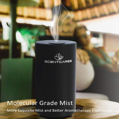 Sentiment Diffuser - Portable Waterless Diffuser for Home, Car & Office | 3 Mist Levels, 1/2/3H Timers, Cordless (Black)