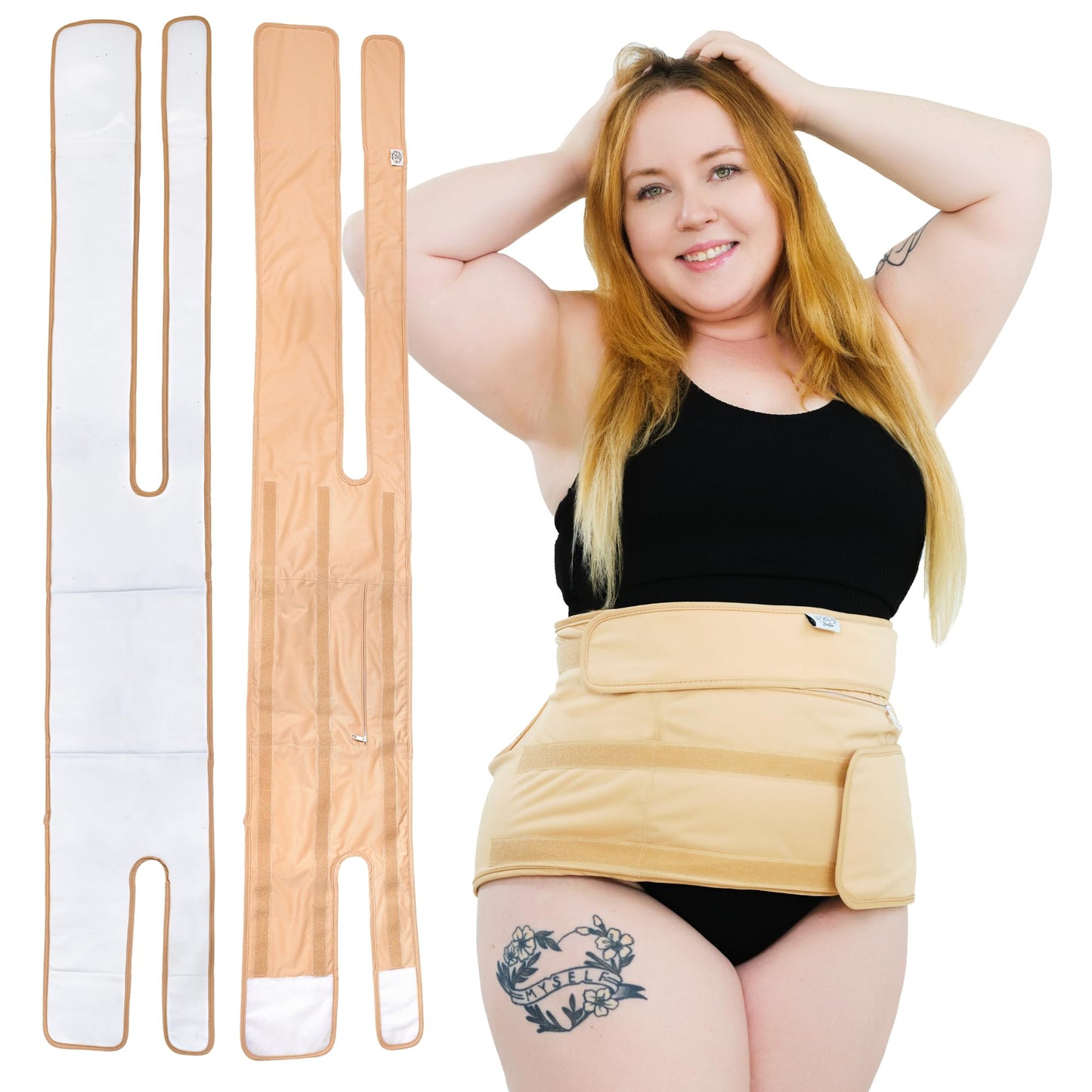 Sentre Plus-Size Castor Oil Pack Wrap - L-5X, Organic Cotton Flannel (Khaki)