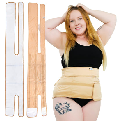 Sentre Plus-Size Castor Oil Pack Wrap - L-5X, Organic Cotton Flannel (Khaki)