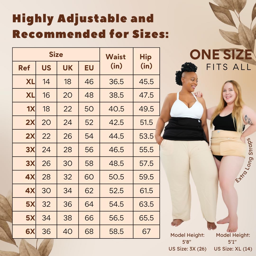 Sentre Plus-Size Castor Oil Pack Wrap - L-5X, Organic Cotton Flannel (Khaki)