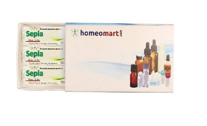 Sepia Homeopathy Pellets 200C – Potency Pack of 3 | HomeoMart