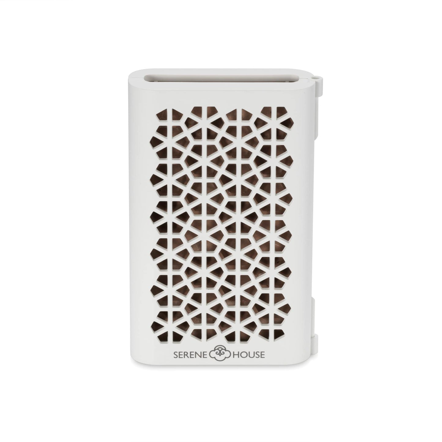 Serene House Puccini Lava Rock Diffuser – Car Vent Clip & Tabletop Aromatherapy (White)