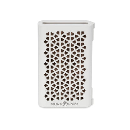 Serene House Puccini Lava Rock Diffuser – Car Vent Clip & Tabletop Aromatherapy (White)