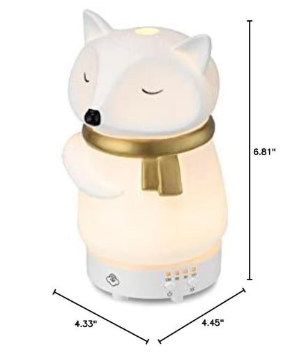 Serene House Snow Fox Diffuser | Ultrasonic Cool Mist, 90ml, 7-Color LED