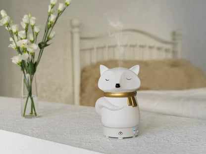 Serene House Snow Fox Diffuser | Ultrasonic Cool Mist, 90ml, 7-Color LED