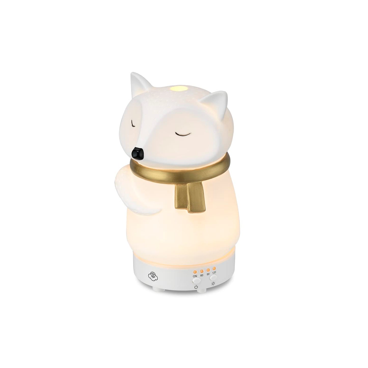 Serene House Snow Fox Diffuser | Ultrasonic Cool Mist, 90ml, 7-Color LED