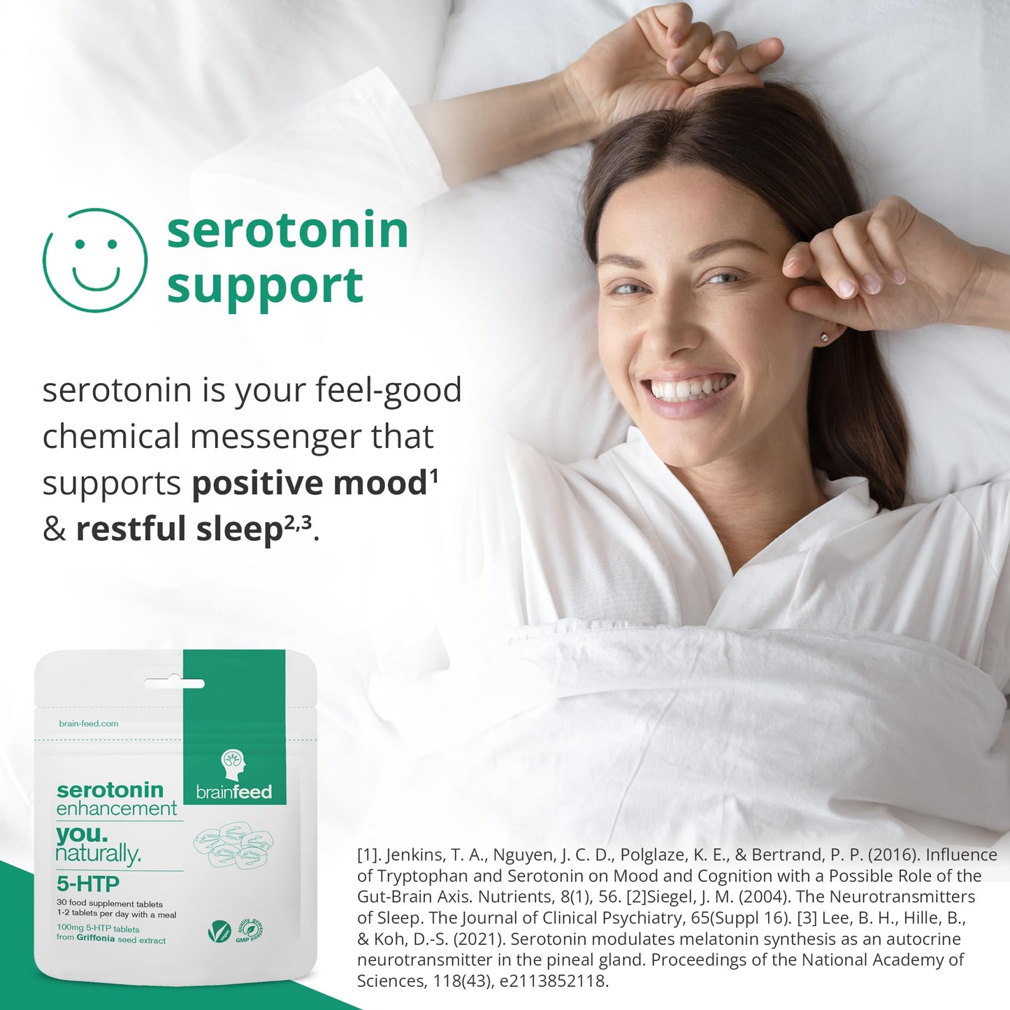Serotonin Supplements (60) | 1-A-Day Serotonin Mood Support | 5HTP 100mg per Tablet | Griffonia Seed Extract | Natural Serotonin Booster | 2 Month Supply