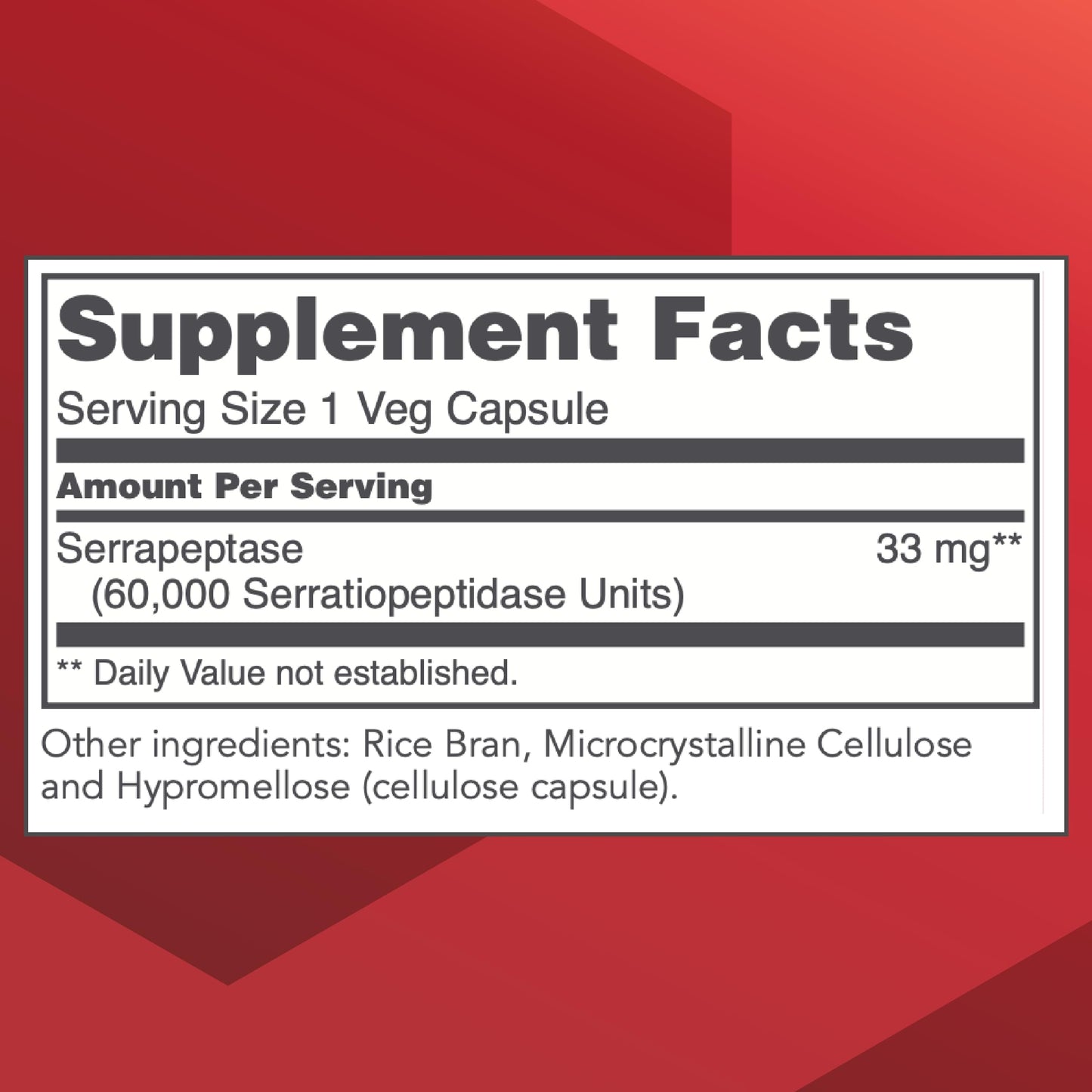 PROTOCOL FOR LIFE BALANCE Serrapeptase - Digestive Enzyme Capsule - 60,000 Units Activity -Support Respiratory Health - Immune Support Supplement - 60 Veg Caps