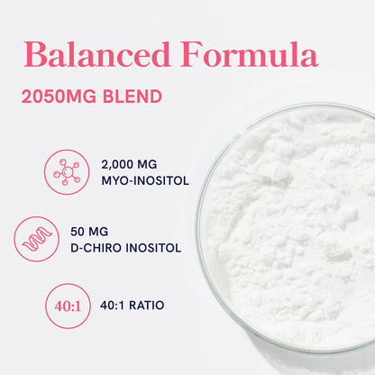 Myo-Inositol & D-Chiro Inositol for Hormone Balance for Women | Fertility & Ovarian Health | 40:1 Ratio | 2000mg / 50mg | 120 Ct
