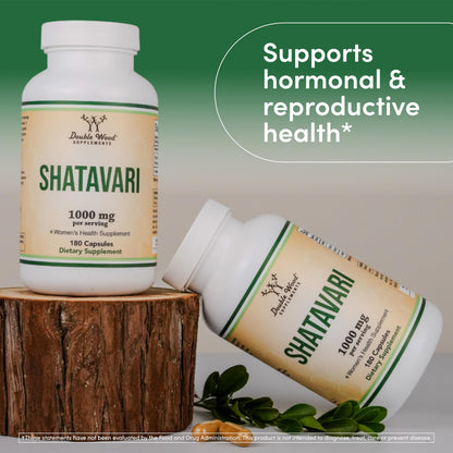 Organic Shatavari Capsules - 1000mg per Serving, 90 Day Supply | Double Wood