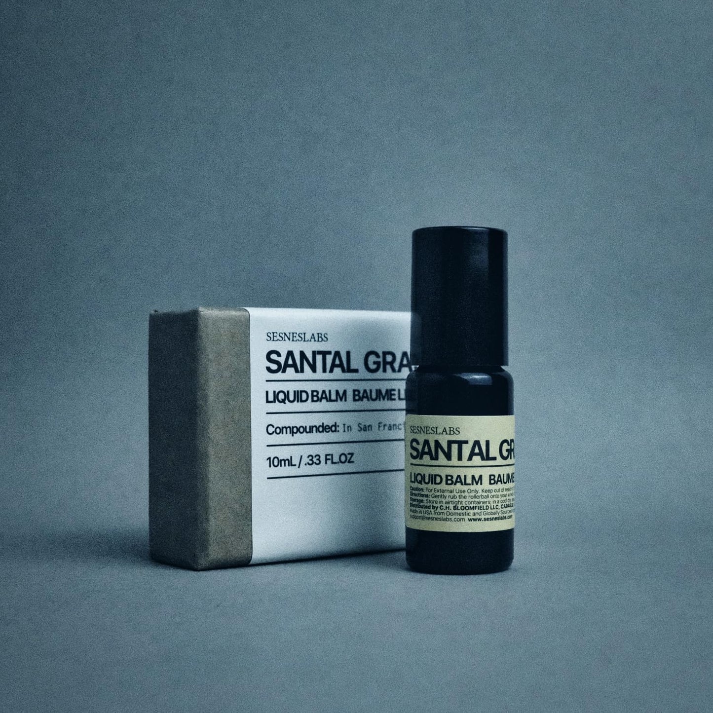 sesneslabs Santal Grass Roll-On – Alcohol-Free Unisex Perfume (10ml) | Eucalyptus, Papyrus, Cardamom & Sandalwood
