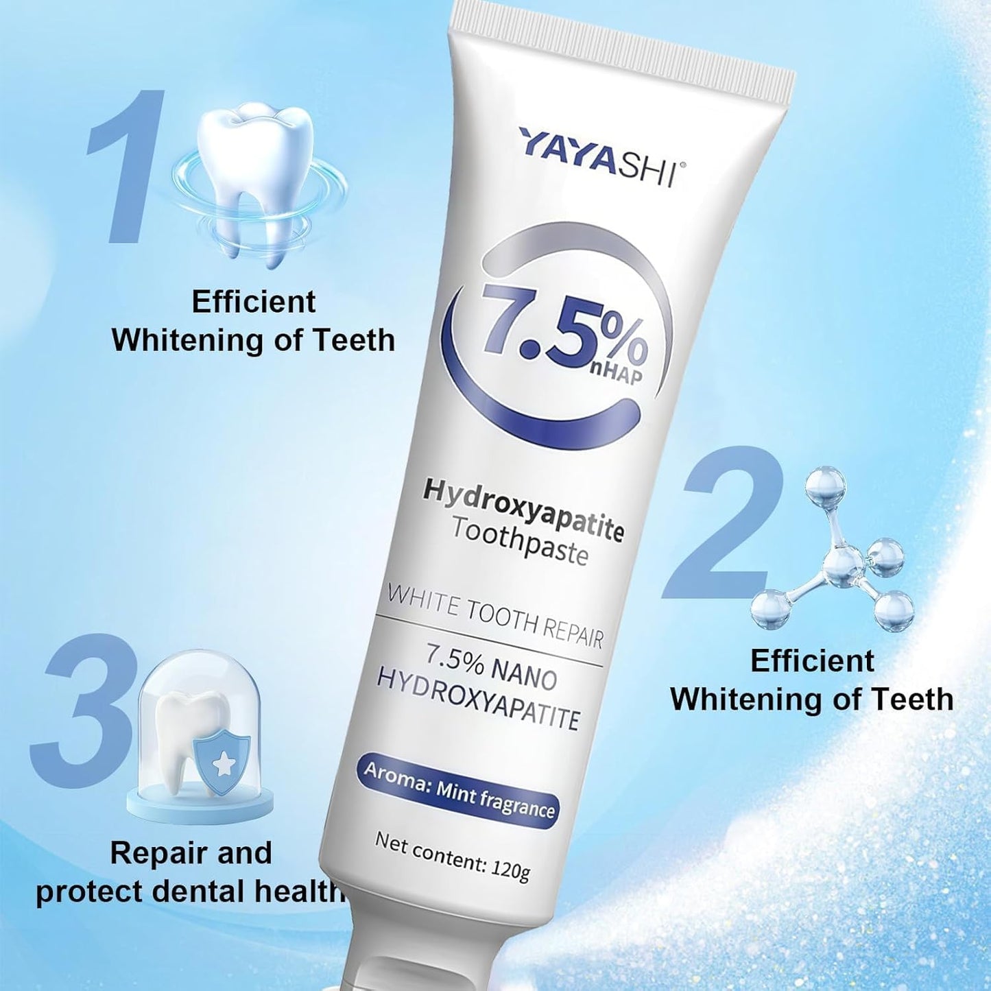 Set 2-Pack Hydroxyapatite Toothpastes – Enamel Protection, Tooth Strengthening, Gentle Mint