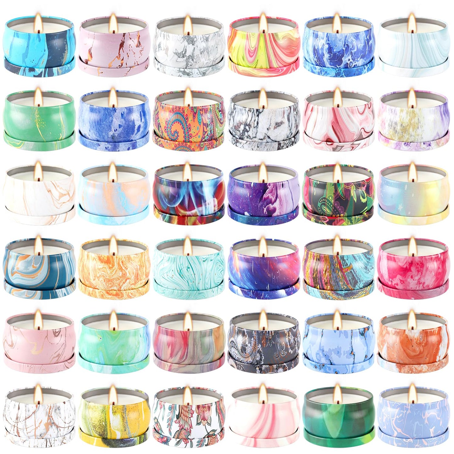 Set of 36 Scented Candles Gift Set | Pure Soy Wax Aromatherapy for Home
