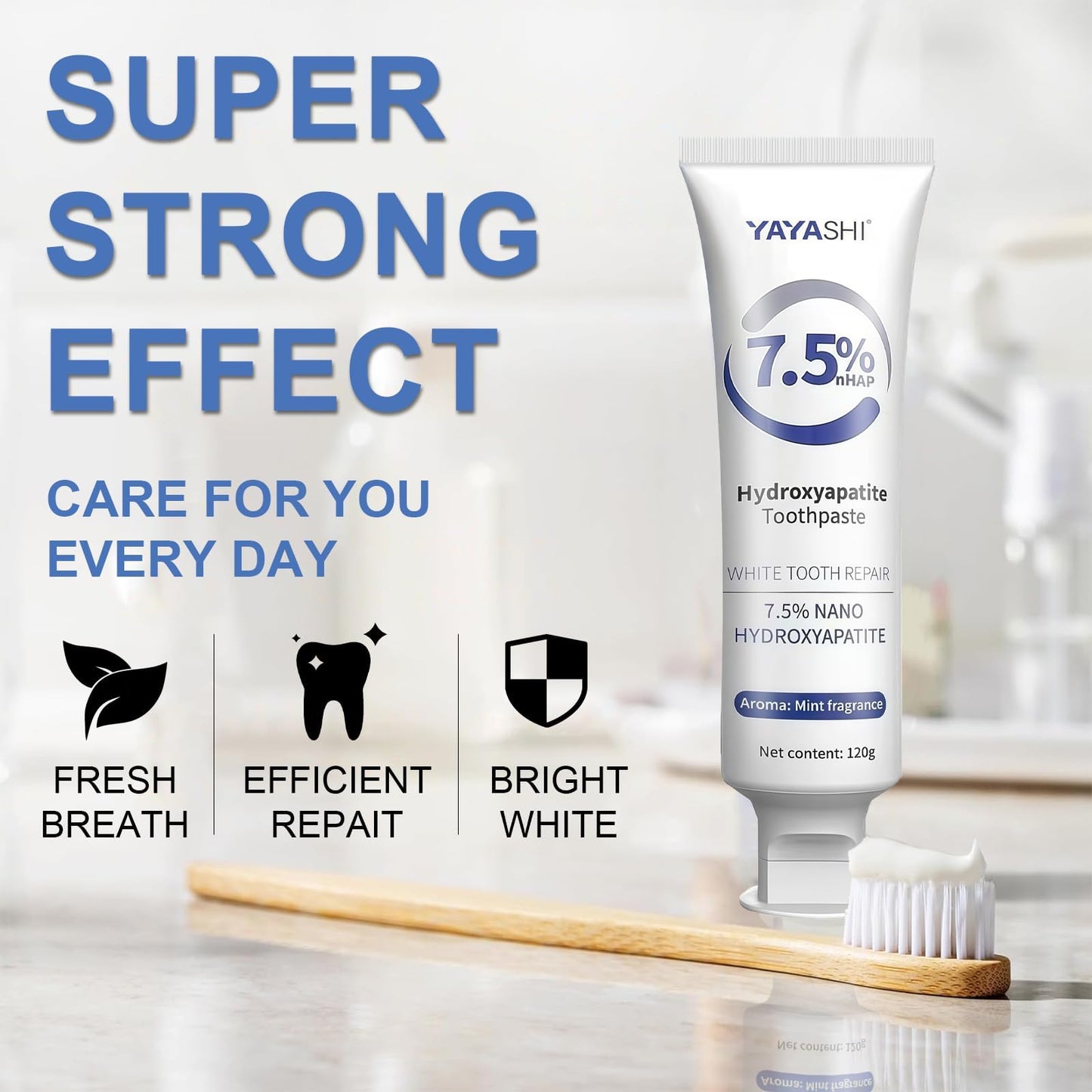 3-Pack Hydroxyapatite Toothpastes for Enamel Protection and Tooth Strengthening – Gentle Mint