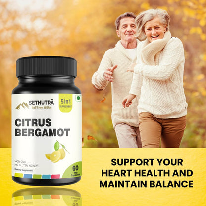 SETNUTRA Well From Within 5 in 1 Citrus Bergamot Supplement | Heart Health & Antioxidant Support | 60 Count