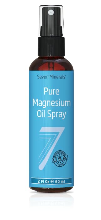 Seven Minerals Travel Size Pure Magnesium Oil – USP Grade, 2 fl oz, USA Seabed, Free eBook Included