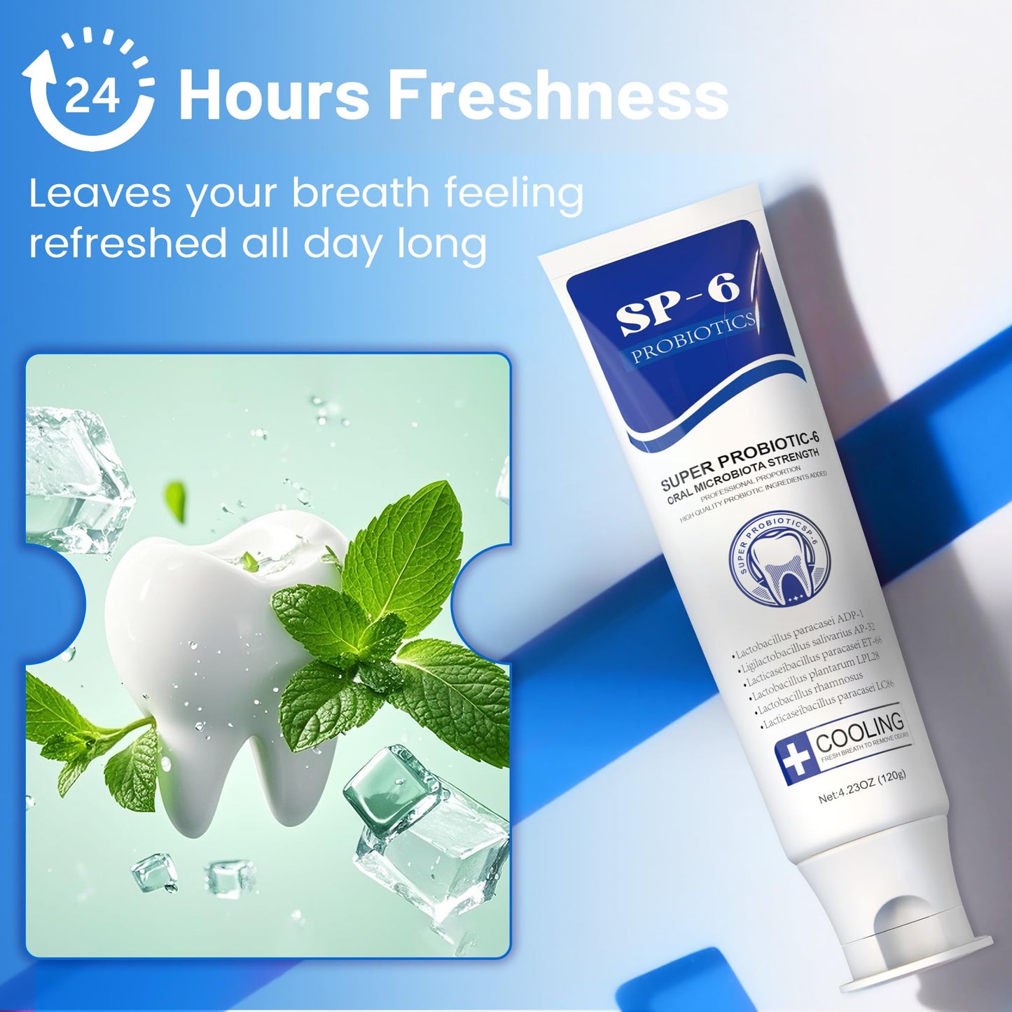 SP-6 Toothpaste Set – 6 Probiotics Whitening & 7Pro Deep Whitening (Fluoride-Free) 3-in-1