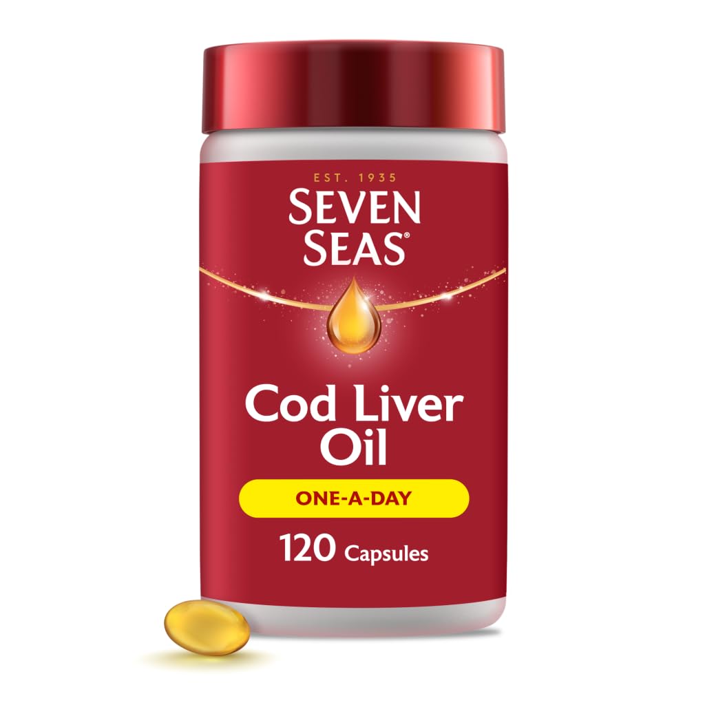 Seven Seas Pure Cod Liver Oil 120 Capsules | One A Day Cod Liver Oil Supplement