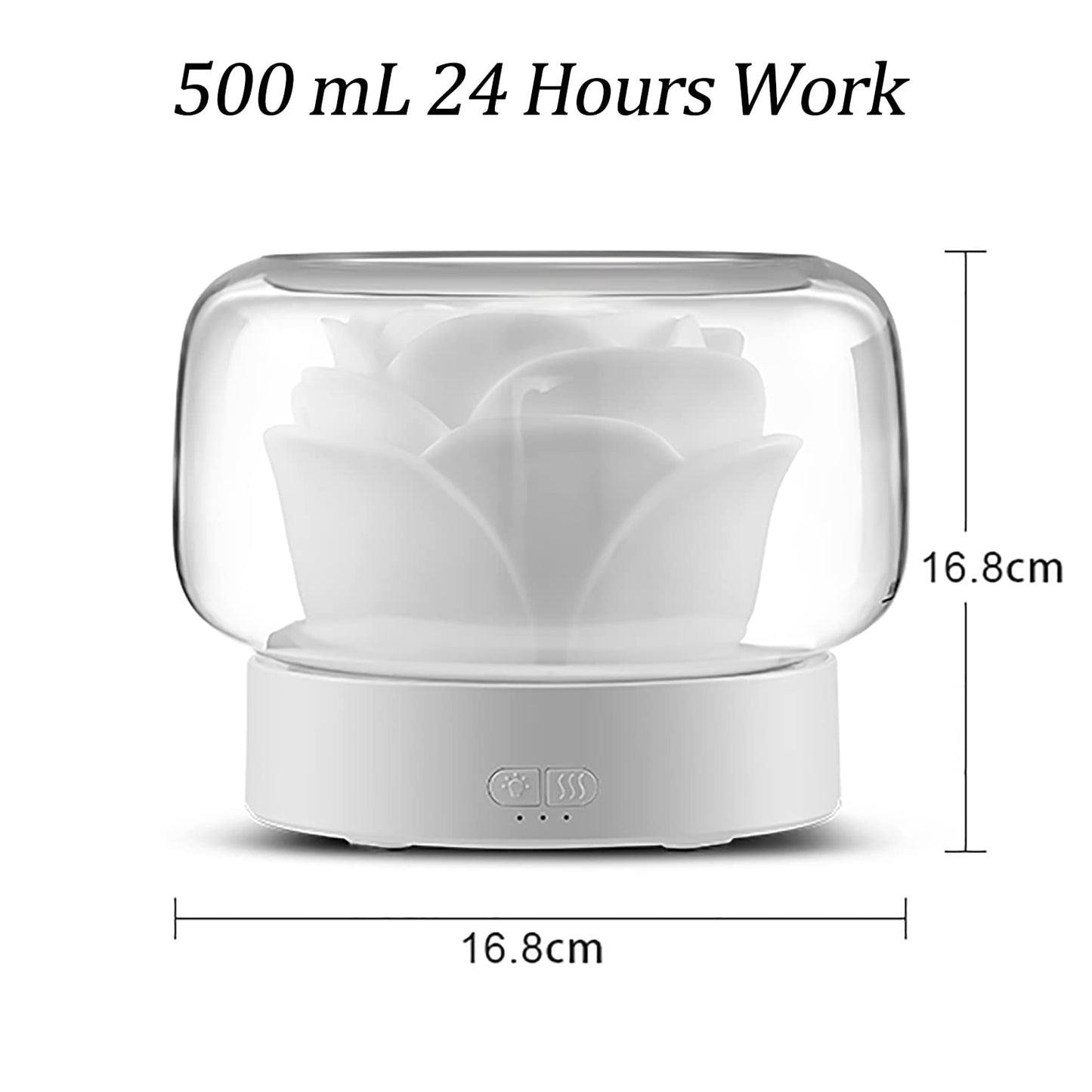 SEVEYEE 500ml Aromatherapy Diffuser for Large Rooms – White, 24H Run, Auto Off, 7 Color Lights