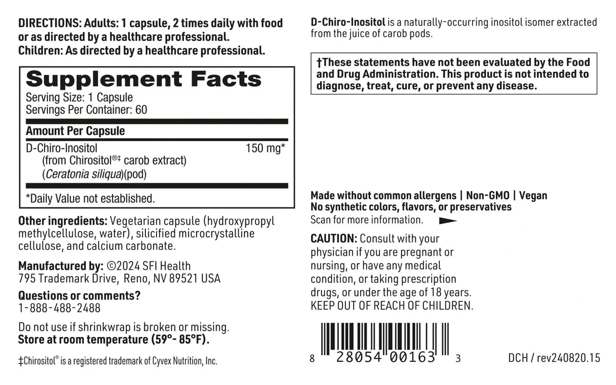 D-Chiro-Inositol 150 mg - Klaire Labs | Hypoallergenic Supplement (60 Capsules) BritishVita | Premium UK Vitamins & Wellness Supplements
