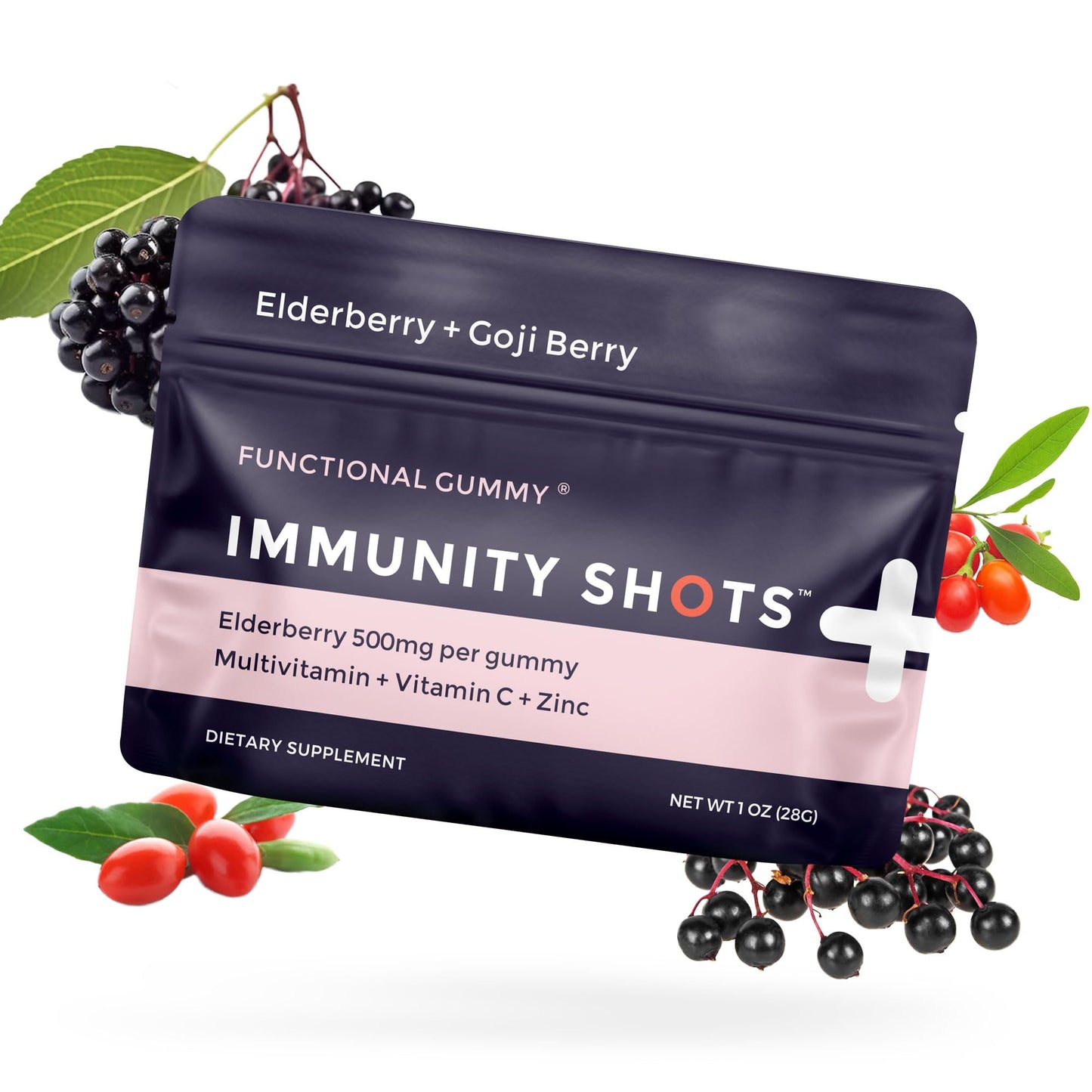 SGC Immunity Shots – Elderberry & Goji Berry 500mg Gummies | 12-Pack (4 Gummies/Pack) – Vegan, Gluten Free, Made in USA