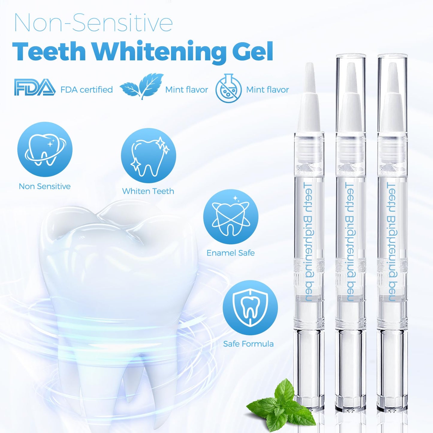 Teeth Whitening Kit for Sensitive Teeth - 16 LED Light, 30 Min - Pink