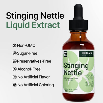 Stinging Nettle Leaf & Root Liquid Extract – Urinary & Kidney Support (2 oz) | Organic Urtica Dioica