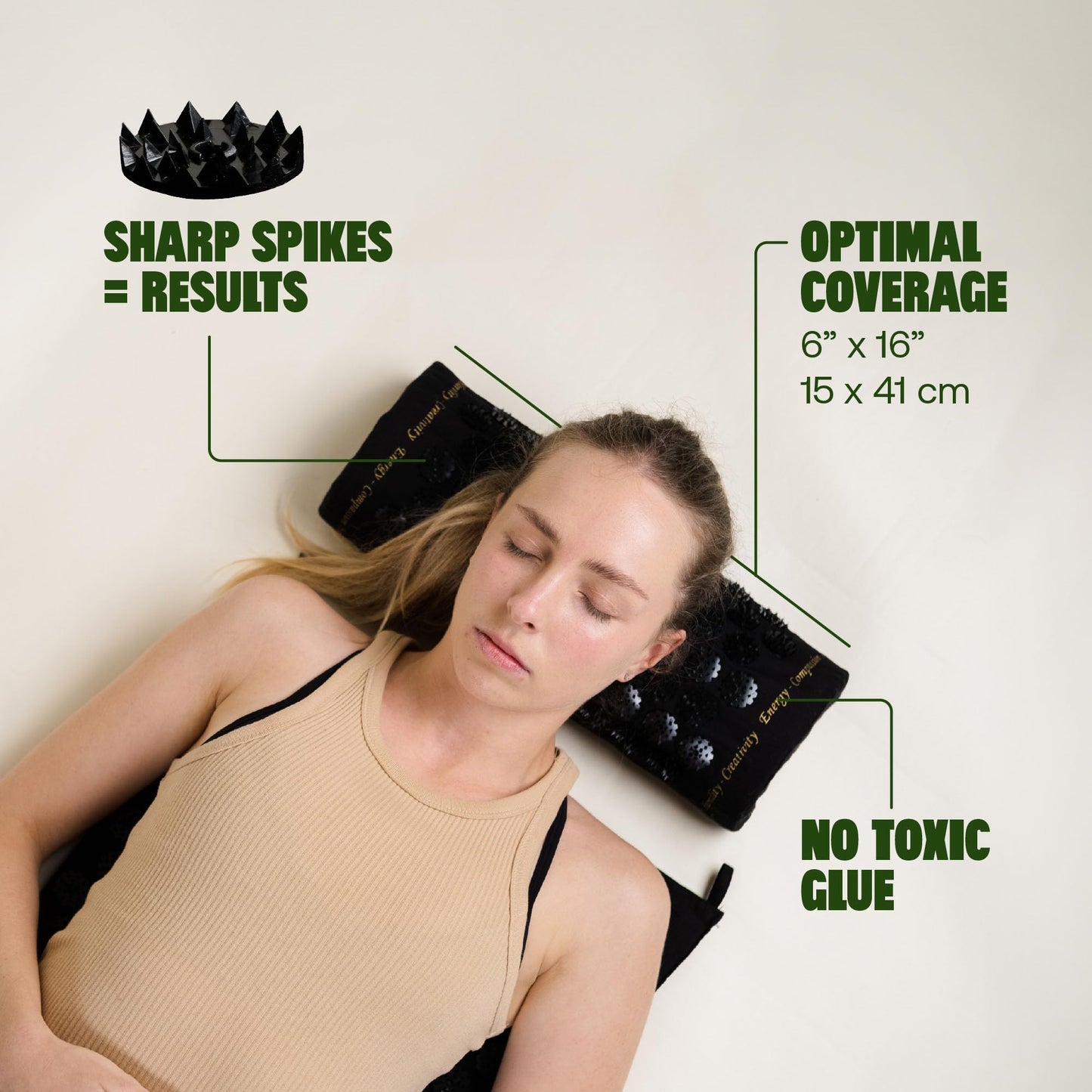 ShaktiMat Classic Acupressure Neck Pillow, Level 2 Intensity in Black