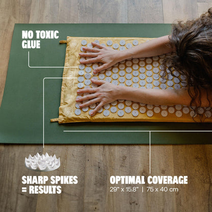ShaktiMat Classic Acupressure Mat, Yellow – Light Intensity | Relieves Stress & Tension, Promotes Relaxation & Focus | Similar to Acupuncture, No Needles Required | FSA/HSA Eligible