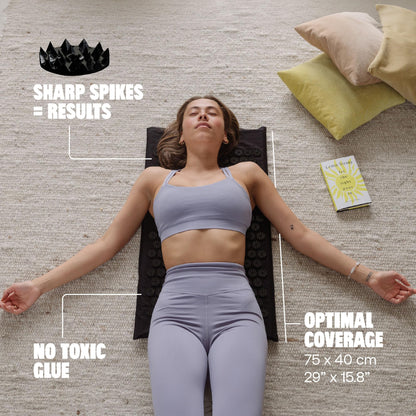 ShaktiMat Acupressure Mat – Relaxation, Sleep & Muscle Relief (Level 1, Shakti Black)