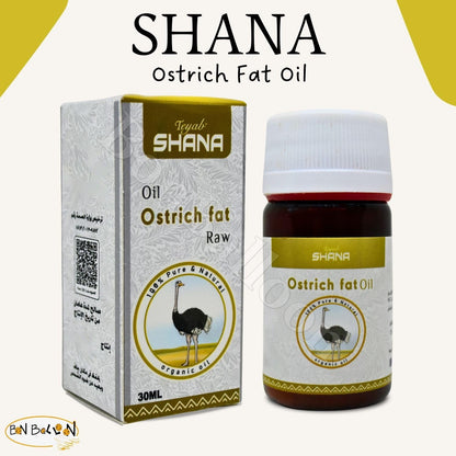 Bonballoon Shana Ostrich Oil – Cold-Pressed Pure Ostrich Oil (30 ml) for Skin, Hair & Food | Kosher Halal
