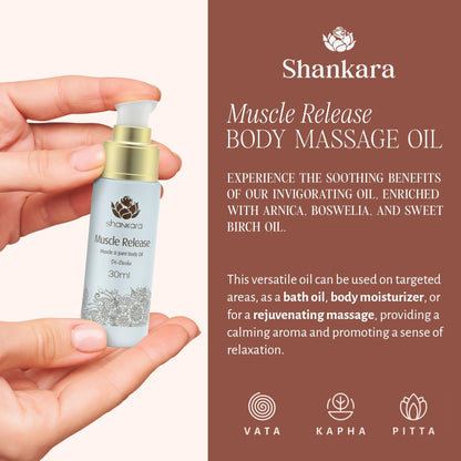 Shankara Body Massage Oil – Muscle Relief with Lavender & Arnica (30ml)