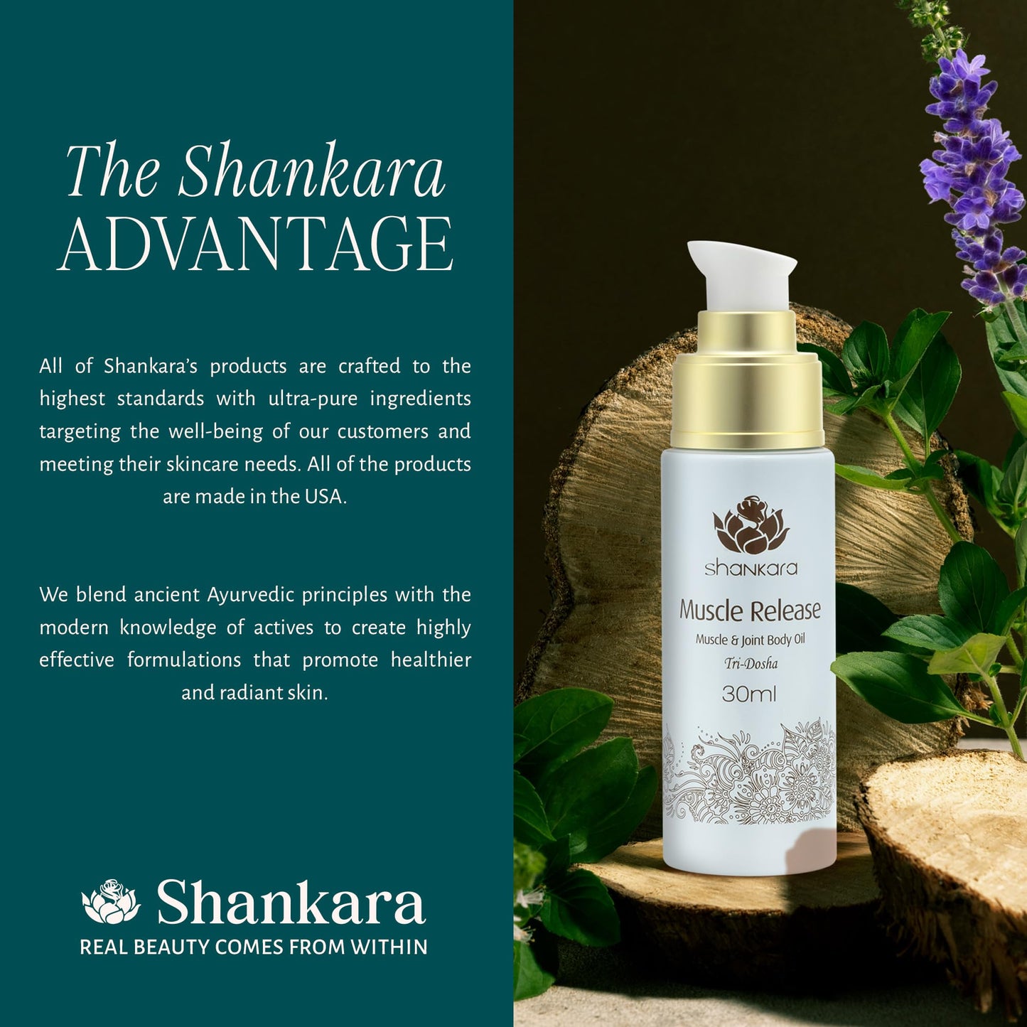 Shankara Body Massage Oil – Muscle Relief with Lavender & Arnica (30ml)