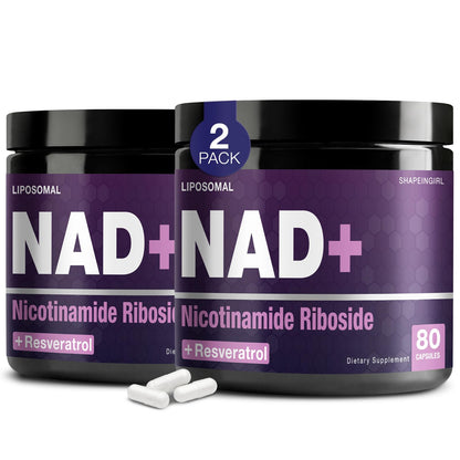 SHAPEINGIRL NAD+ Supplement | NR + Resveratrol | Liposomal NAD+ 900mg | 160 Capsules