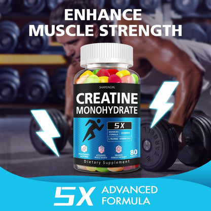 SHAPEINGIRL Creatine Monohydrate Gummies – Clean Creatine for Women & Men | Muscle, Endurance & Recovery