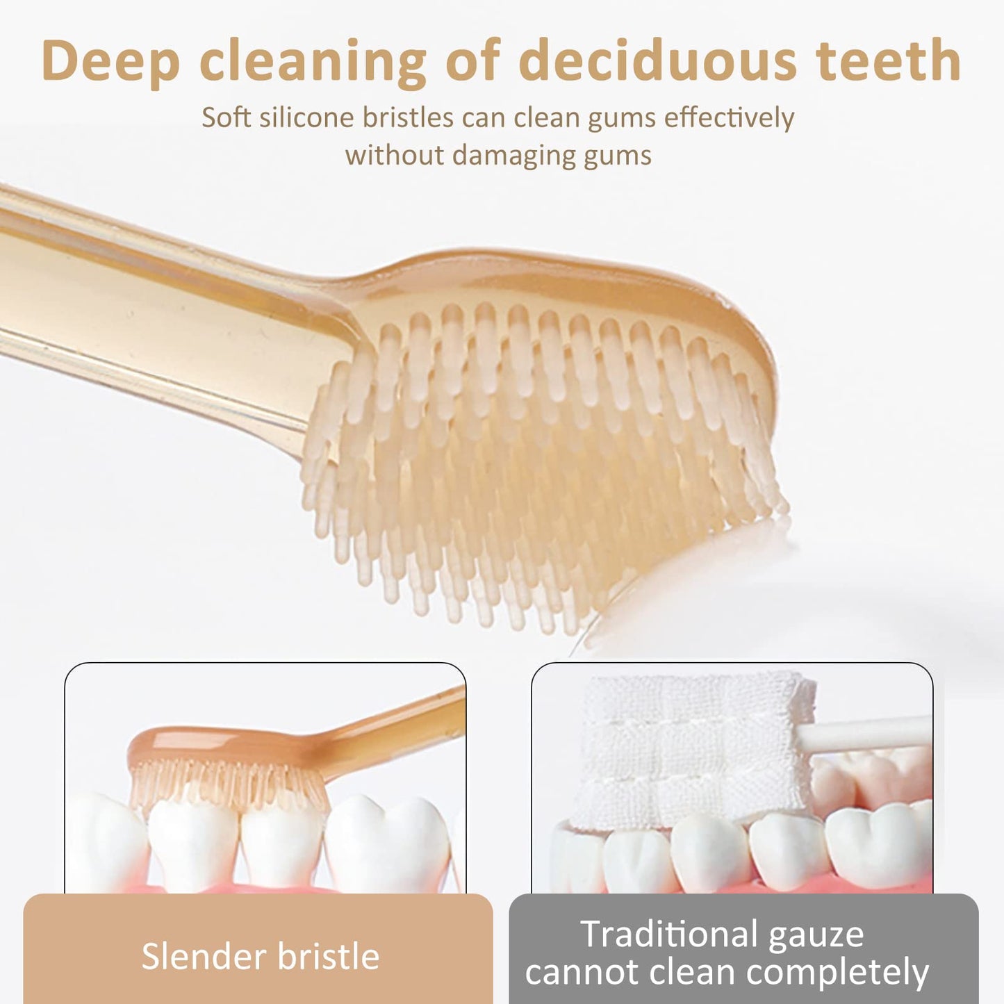 SHARE&CARE Baby Toothbrush & Tongue Cleaner – Soft Silicone for Toddler Oral Care